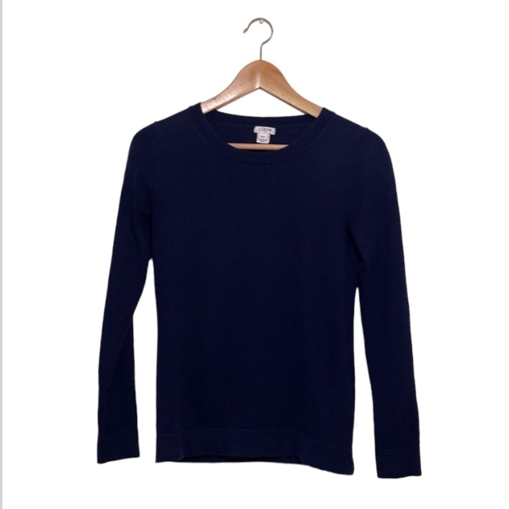 J. Crew cotton navy crew neck sweater. Size XXS
